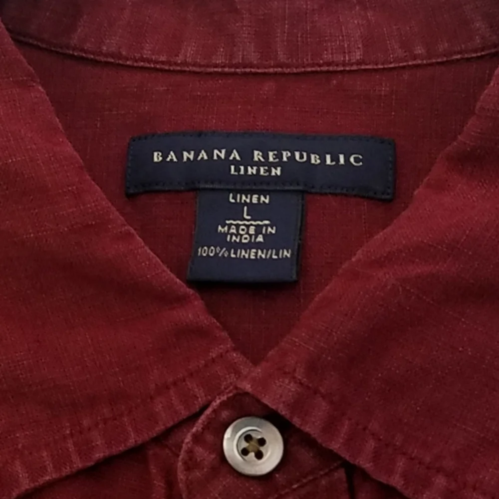 Banana Republic Short Sleeve Button Up Linen Shirt